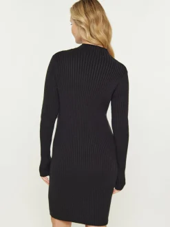 Usha Damen Kleid in schwarz - Länge: mittel