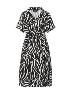 Usha Damen Kleid in schwarz - Länge: mittel