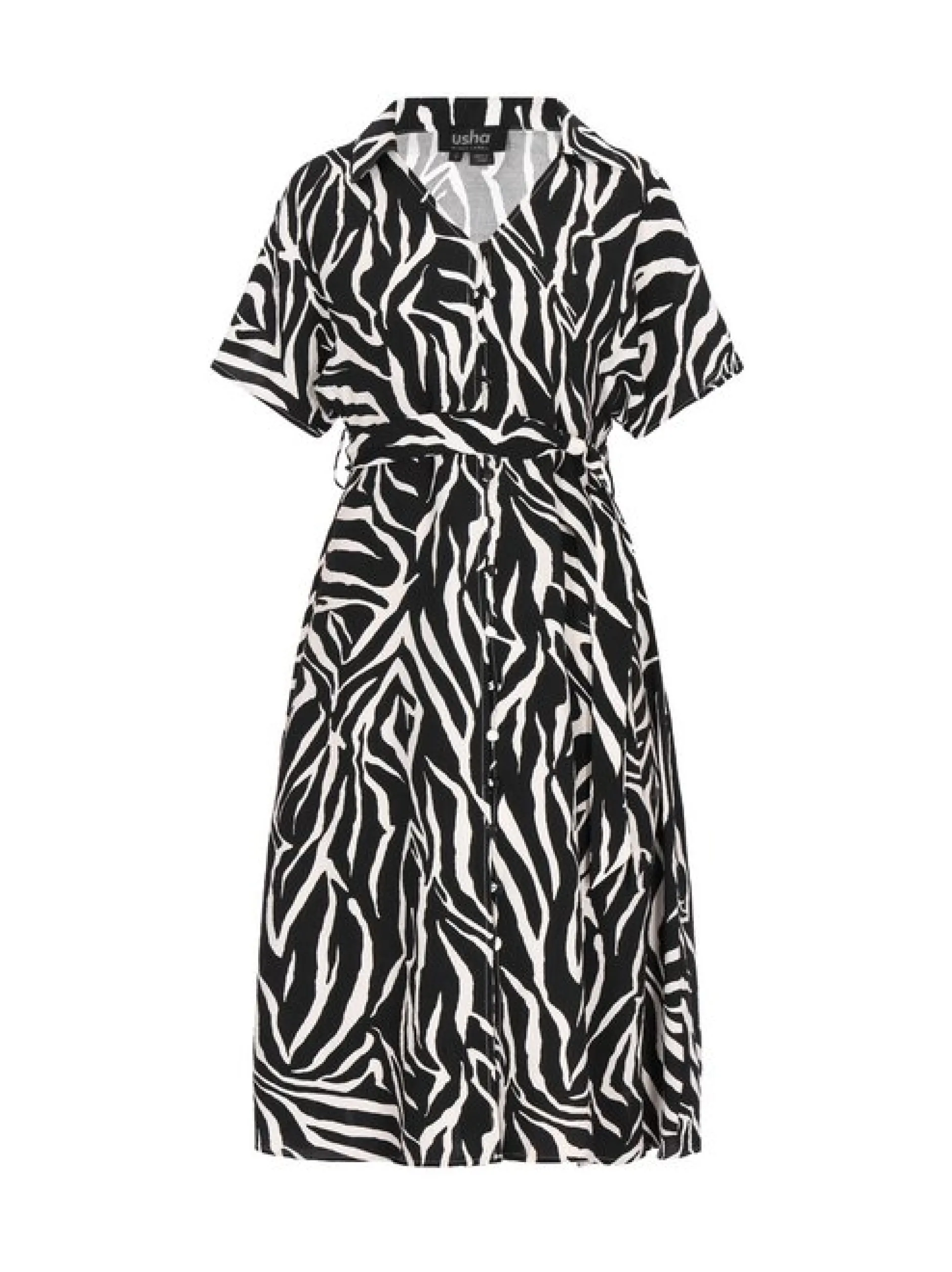 Usha Damen Kleid in schwarz - Länge: mittel
