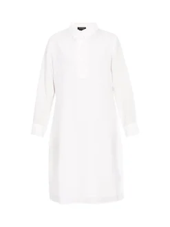 Usha Damen Kleid in weiß - Länge: mittel