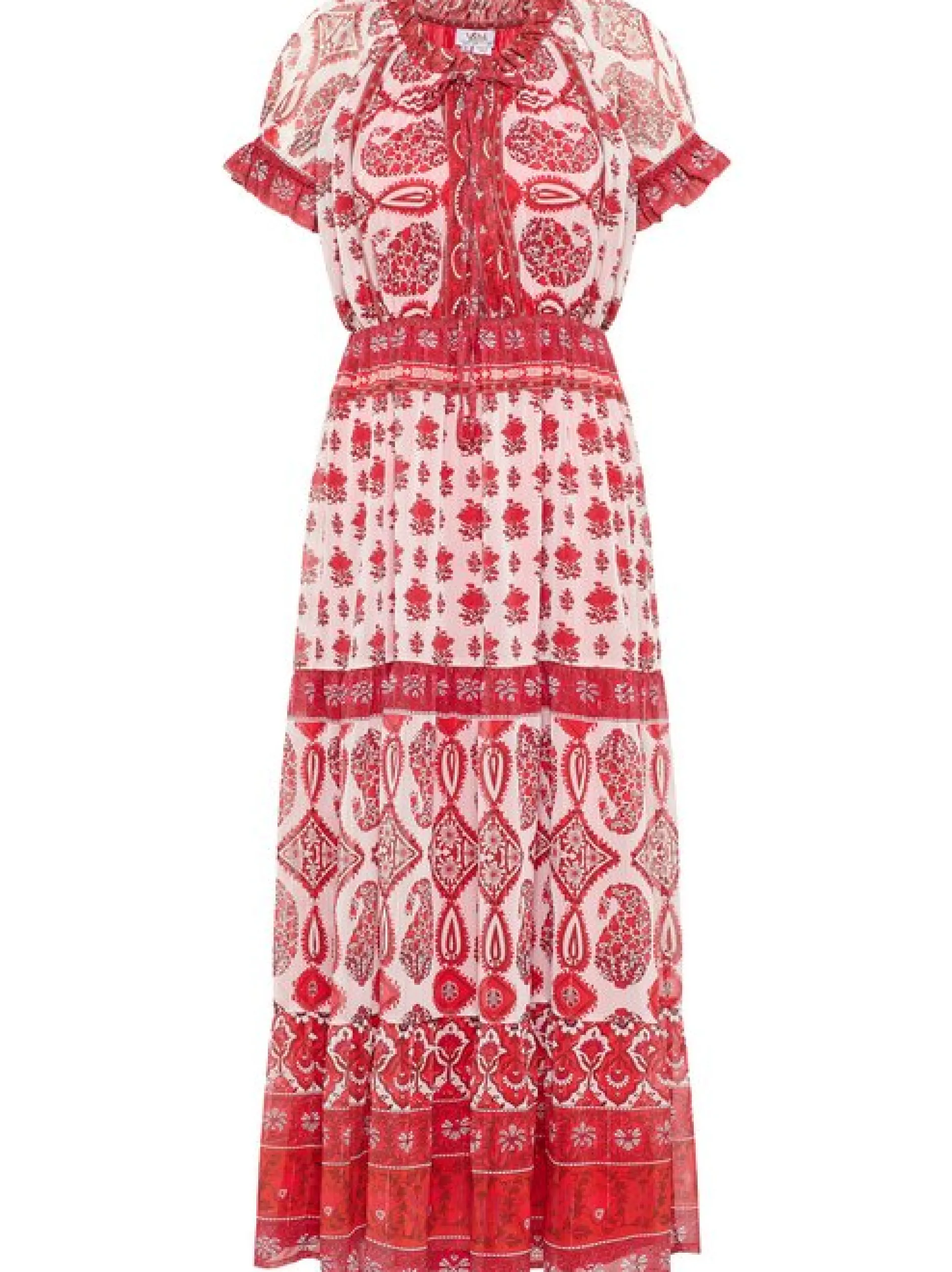 Usha Damen Maxikleid mit Allover-Print in mehrfarbig
