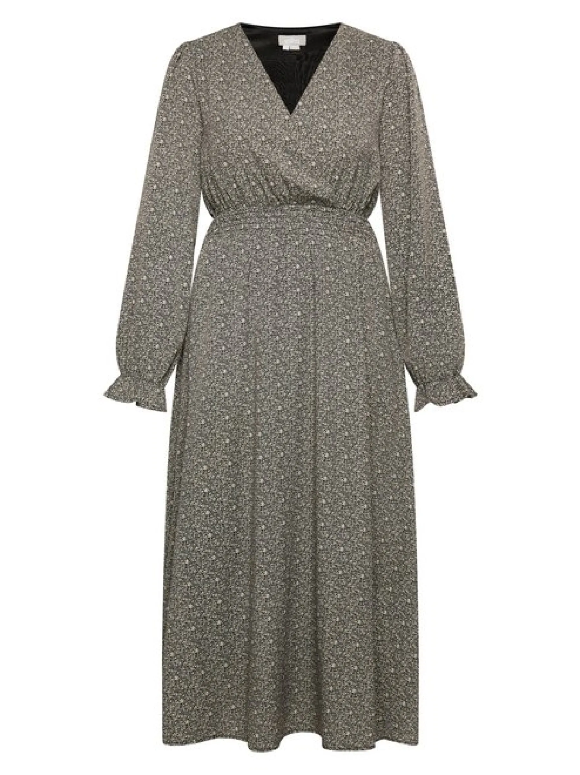Usha Damen Maxikleid mit Allover-Print in schwarz