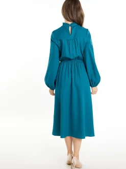Usha Damen Midikleid in grün - Länge: mittel