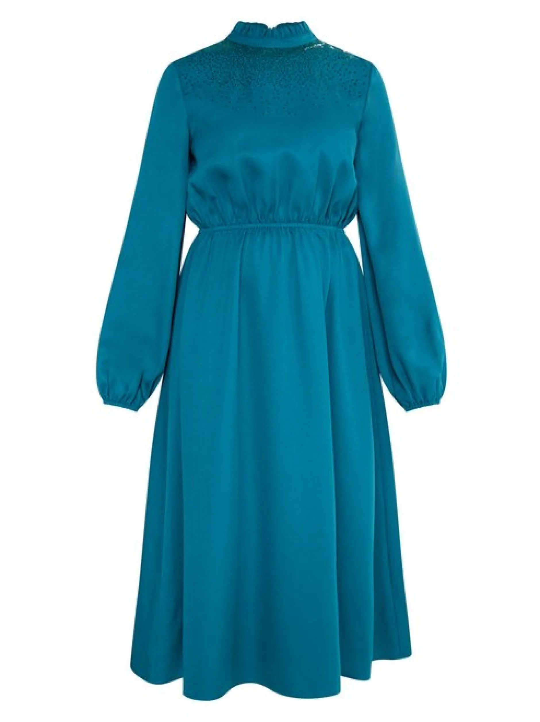 Usha Damen Midikleid in grün - Länge: mittel