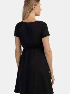 Usha Damen Midikleid in schwarz - Länge: mittel