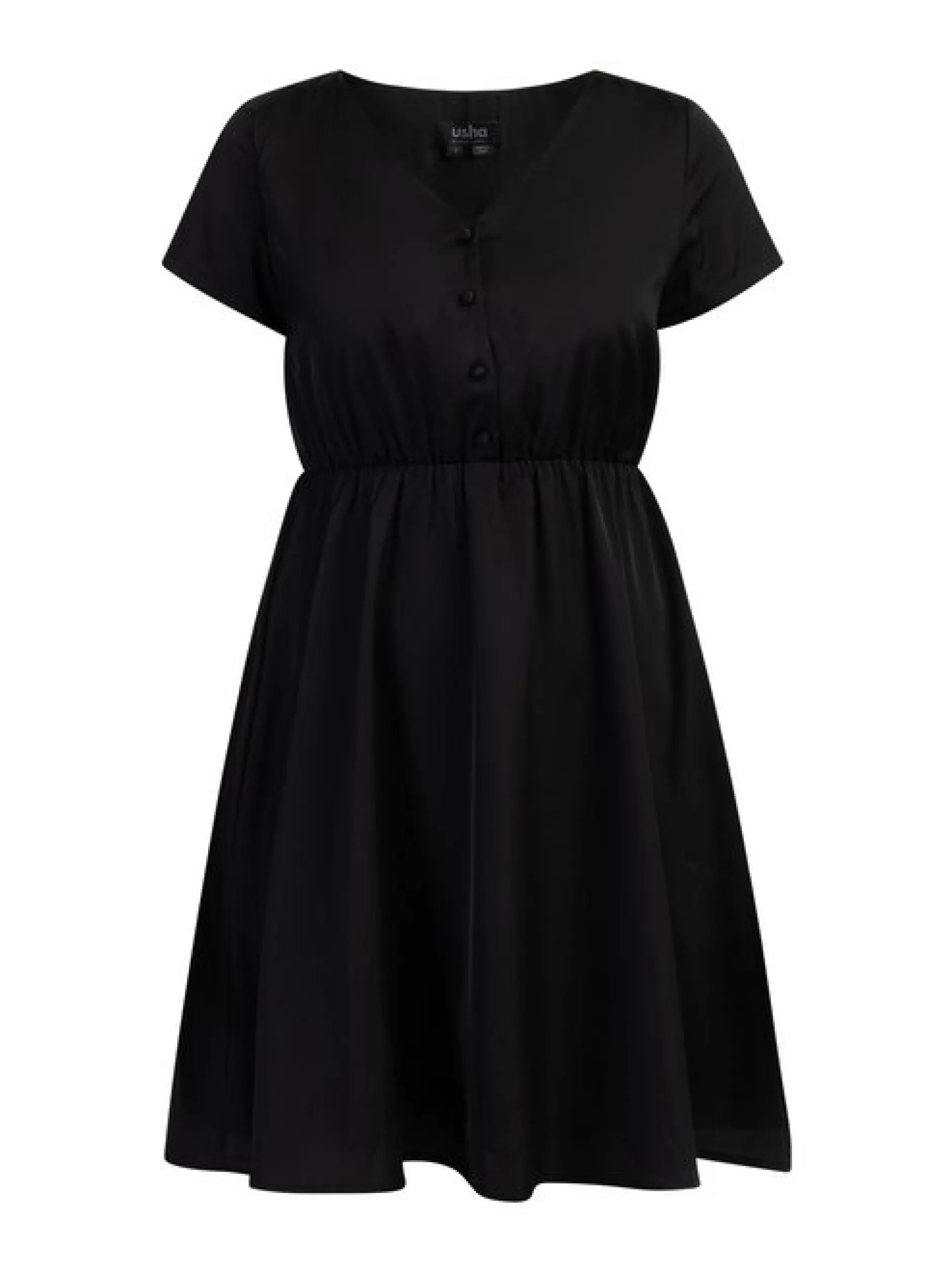 Usha Damen Midikleid in schwarz - Länge: mittel