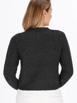 Usha Damen Pullover in anthrazit - Ausschnitt: Rundhals