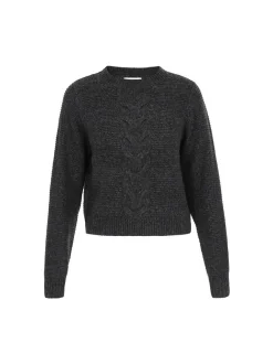 Usha Damen Pullover in anthrazit - Ausschnitt: Rundhals