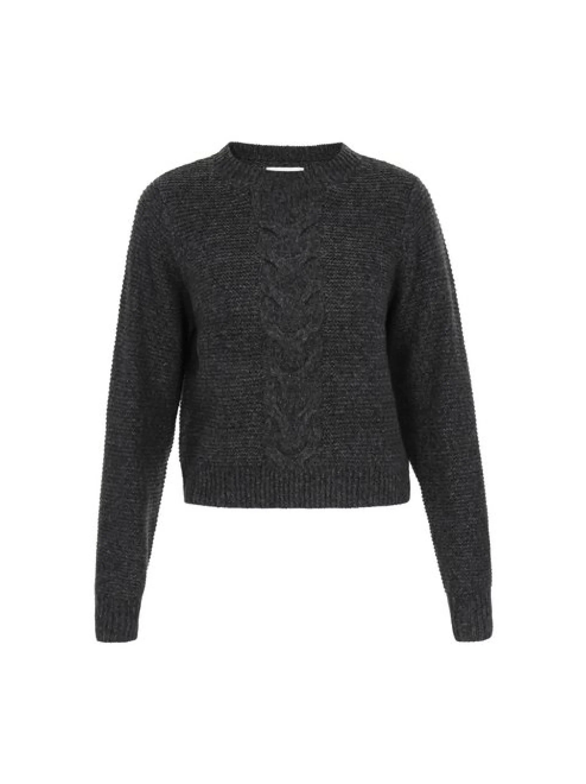 Usha Damen Pullover in anthrazit - Ausschnitt: Rundhals