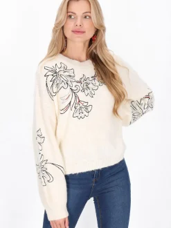 Usha Damen Pullover in beige - Ausschnitt: Rundhals