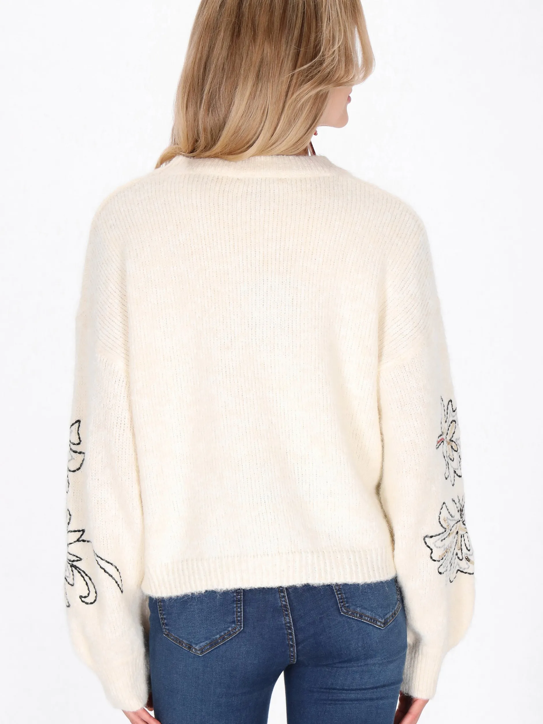 Usha Damen Pullover in beige - Ausschnitt: Rundhals