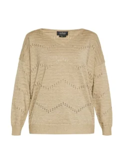 Usha Damen Pullover in beige - Ausschnitt: V-Ausschnitt