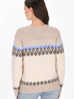 Usha Damen Pullover in beige - Ausschnitt: Rundhals