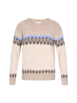 Usha Damen Pullover in beige - Ausschnitt: Rundhals