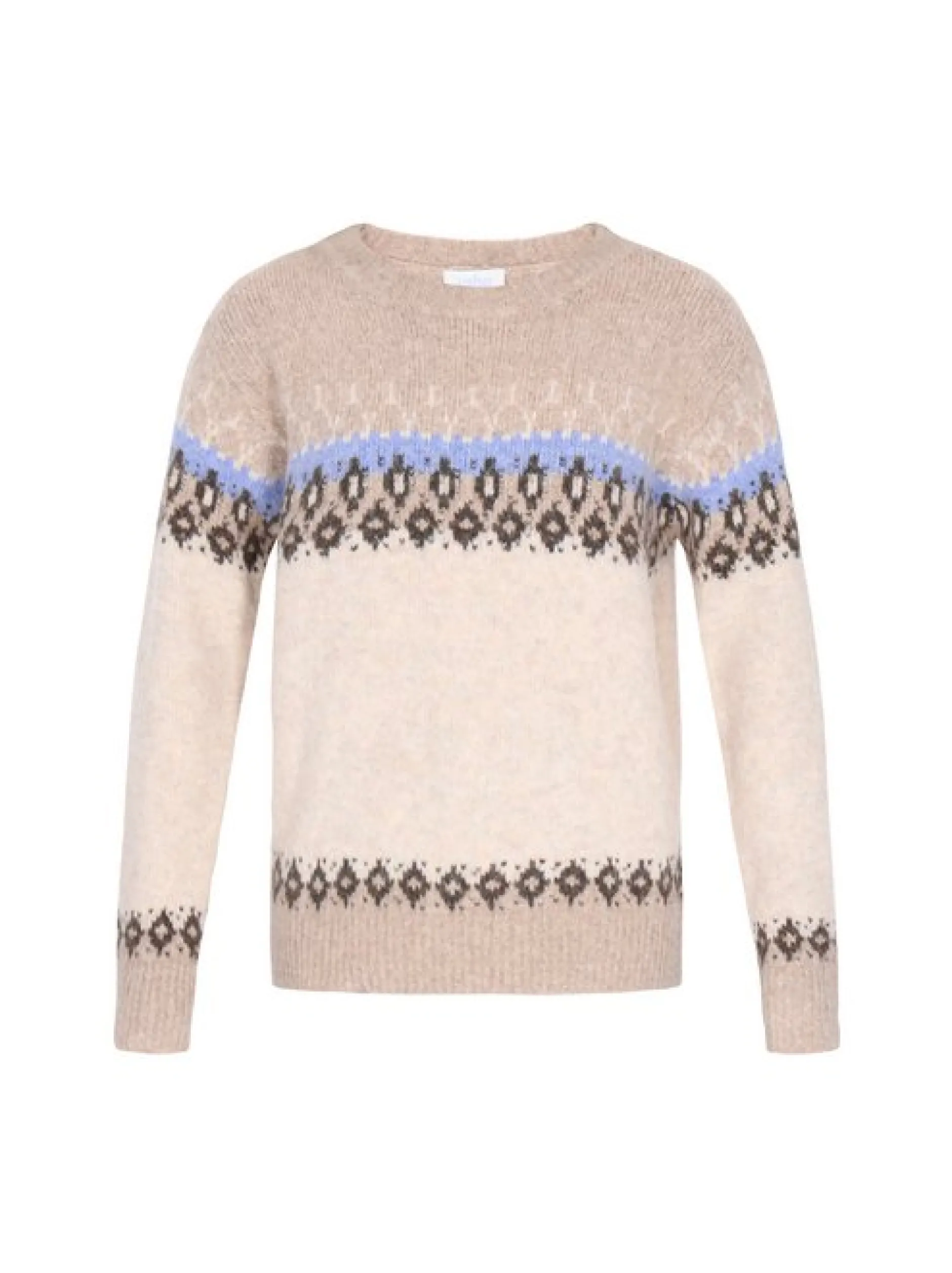 Usha Damen Pullover in beige - Ausschnitt: Rundhals