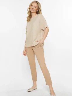 Usha Damen Pullover in beige - Ausschnitt: Rundhals