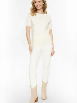 Usha Damen Pullover in beige - Ausschnitt: Rundhals
