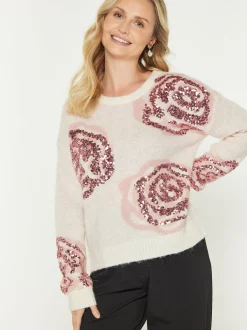 Usha Damen Pullover in beige - Ausschnitt: Rundhals