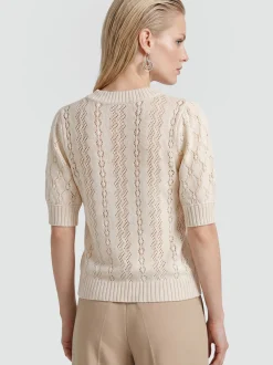 Usha Damen Pullover in beige - Ausschnitt: Rundhals