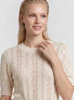 Usha Damen Pullover in beige - Ausschnitt: Rundhals