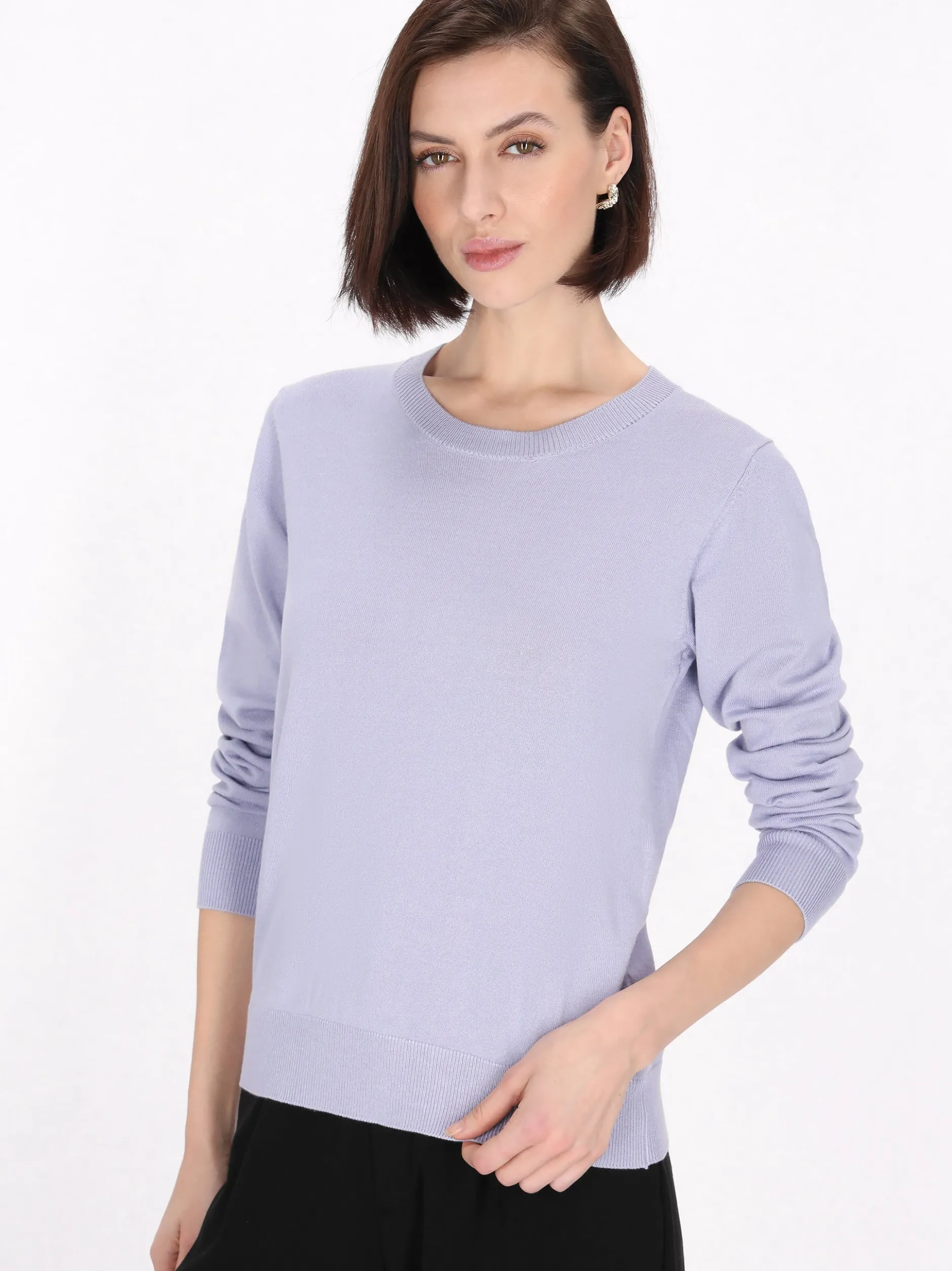 Usha Damen Pullover in blau - Ausschnitt: Rundhals