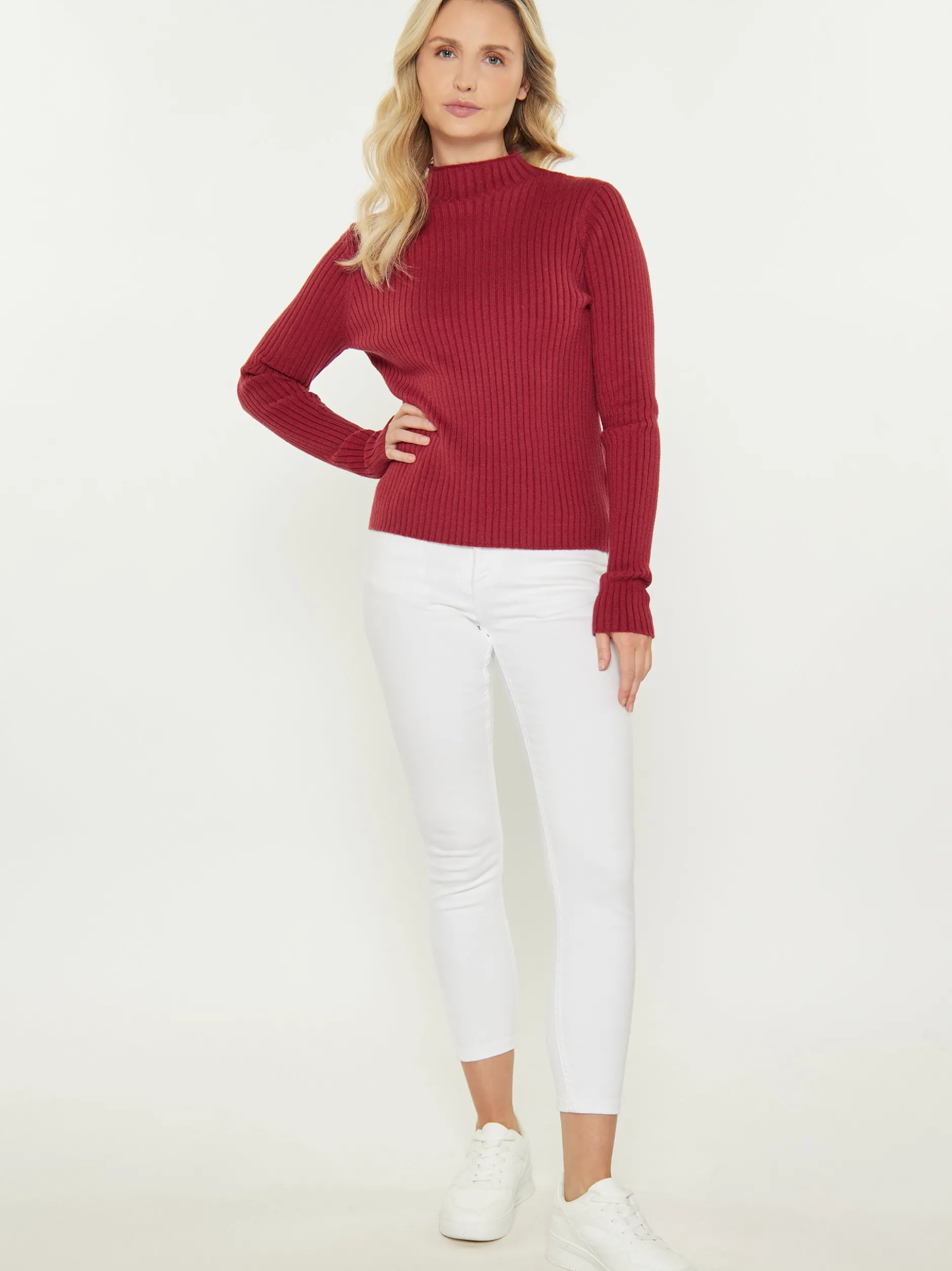 Usha Damen Pullover in bordeaux