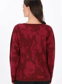 Usha Damen Pullover in bordeaux - Ausschnitt: Rundhals
