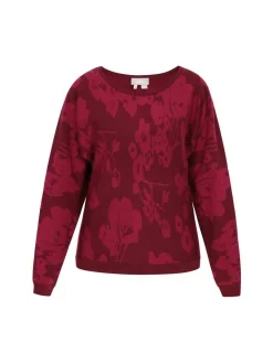 Usha Damen Pullover in bordeaux - Ausschnitt: Rundhals