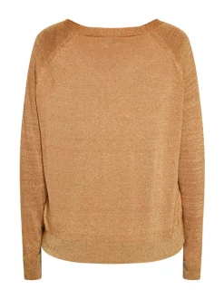 Usha Damen Pullover in camel - Ausschnitt: V-Ausschnitt