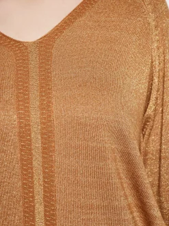 Usha Damen Pullover in camel - Ausschnitt: V-Ausschnitt