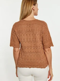 Usha Damen Pullover in camel - Ausschnitt: ohne Kragen