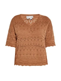 Usha Damen Pullover in camel - Ausschnitt: ohne Kragen