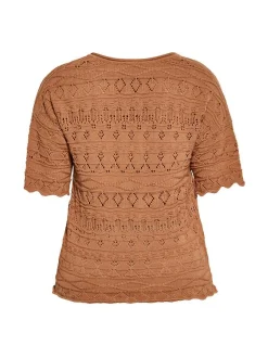 Usha Damen Pullover in camel - Ausschnitt: ohne Kragen