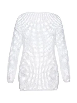 Usha Damen Pullover in ecru - Ausschnitt: U-Boot