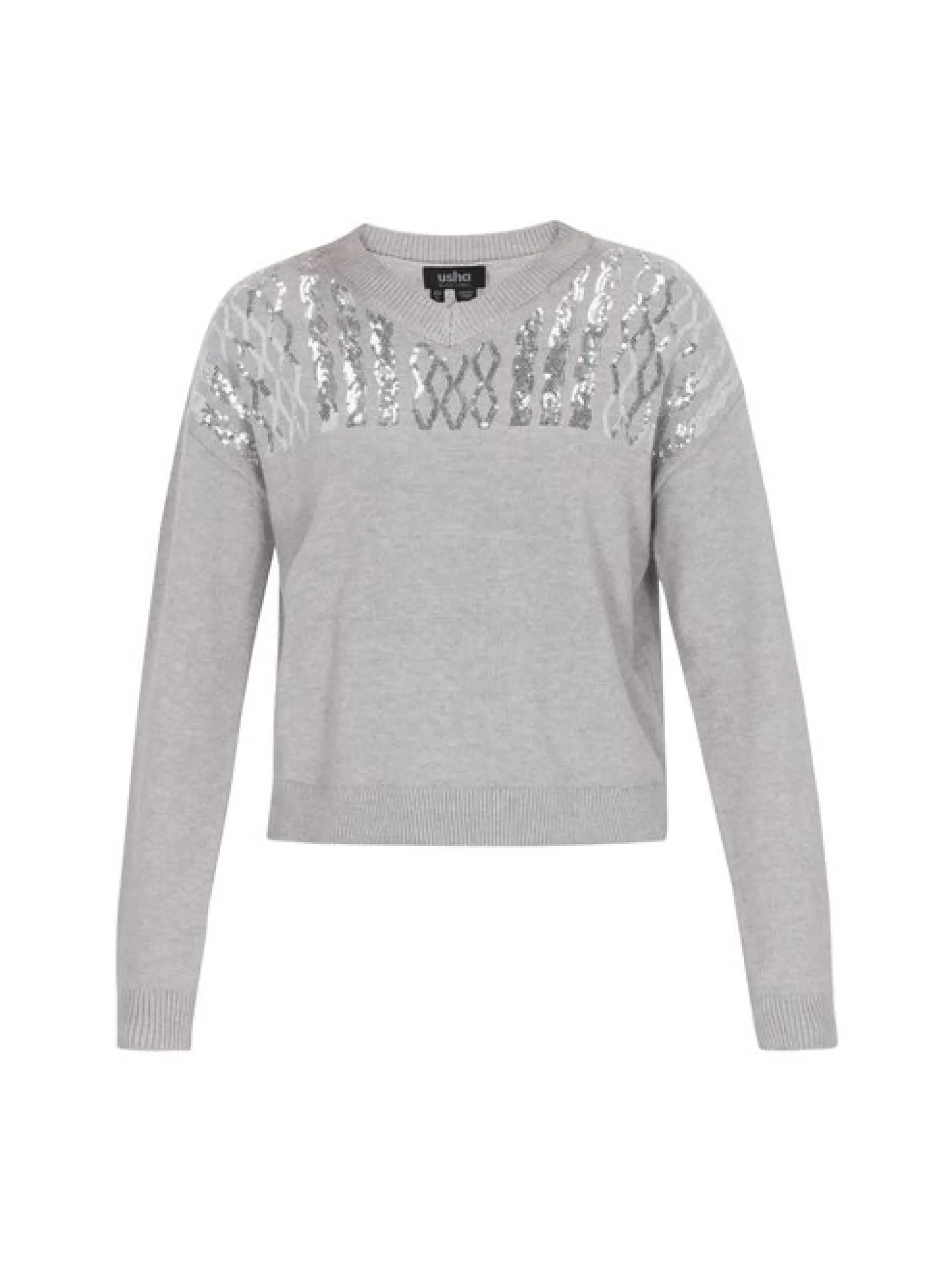 Usha Damen Pullover in grau