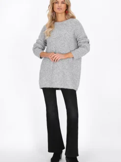 Usha Damen Pullover in grau - Ausschnitt: Rundhals
