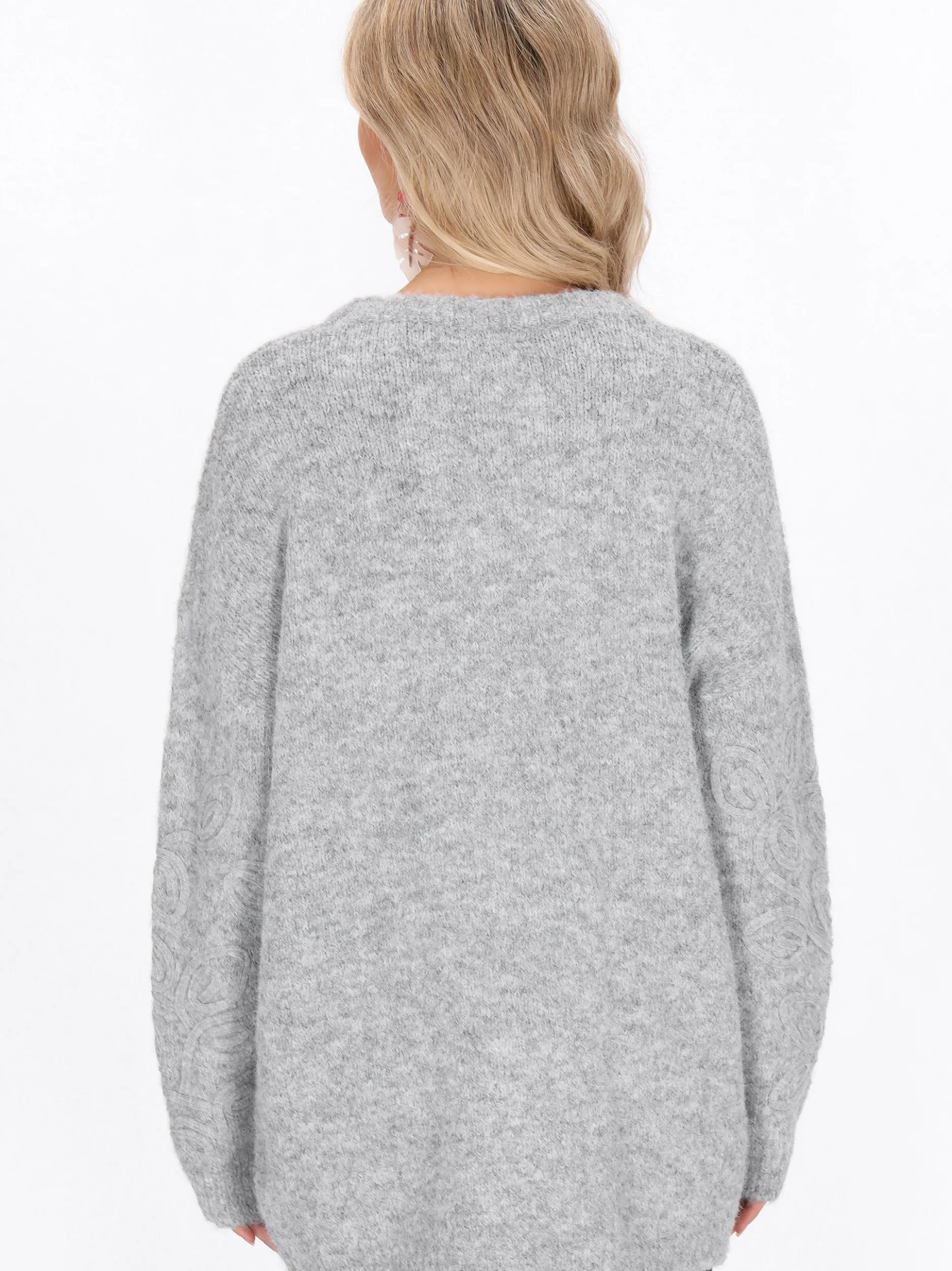 Usha Damen Pullover in grau - Ausschnitt: Rundhals