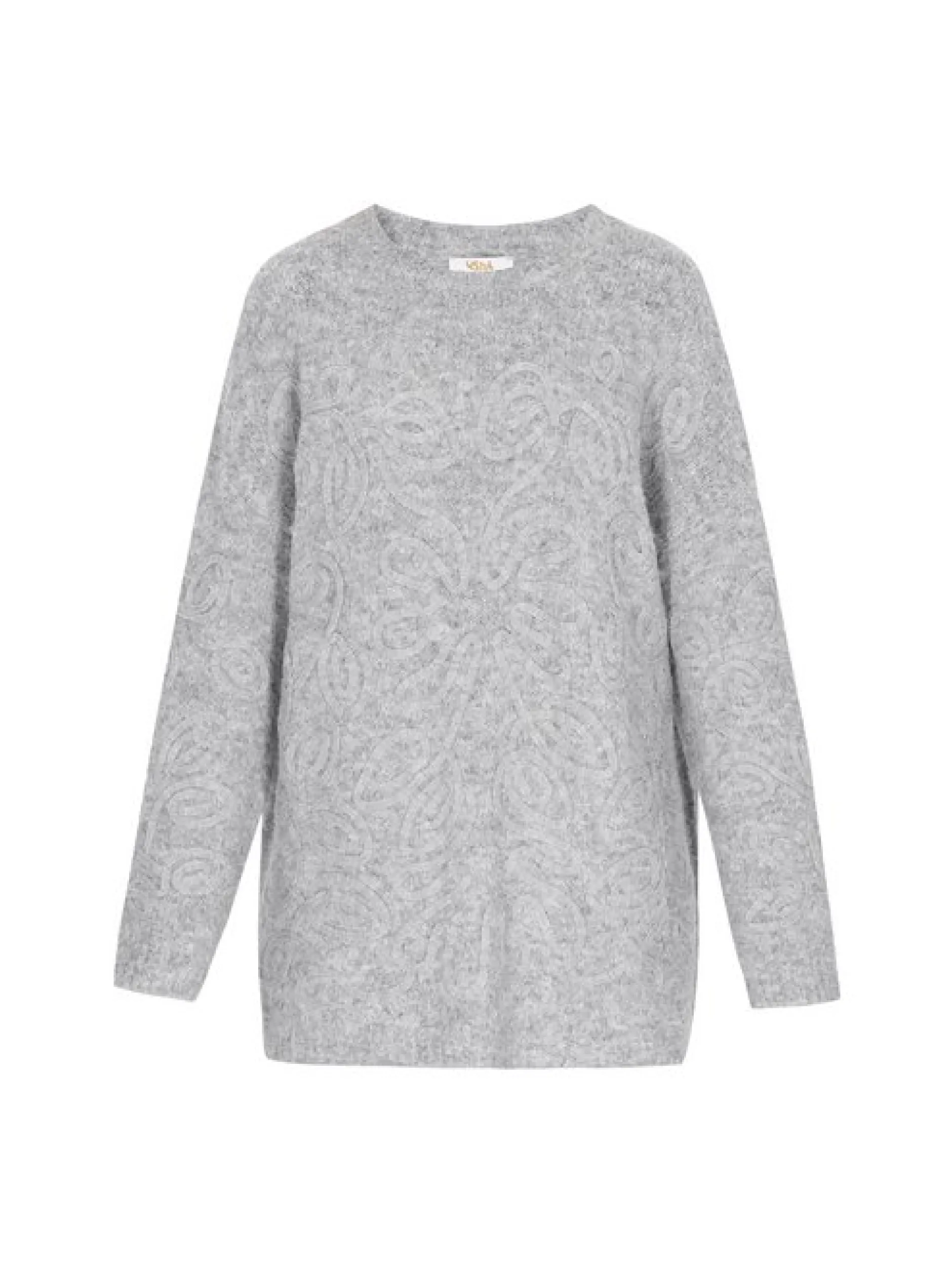 Usha Damen Pullover in grau - Ausschnitt: Rundhals
