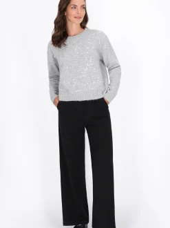 Usha Damen Pullover in grau - Ausschnitt: Rundhals