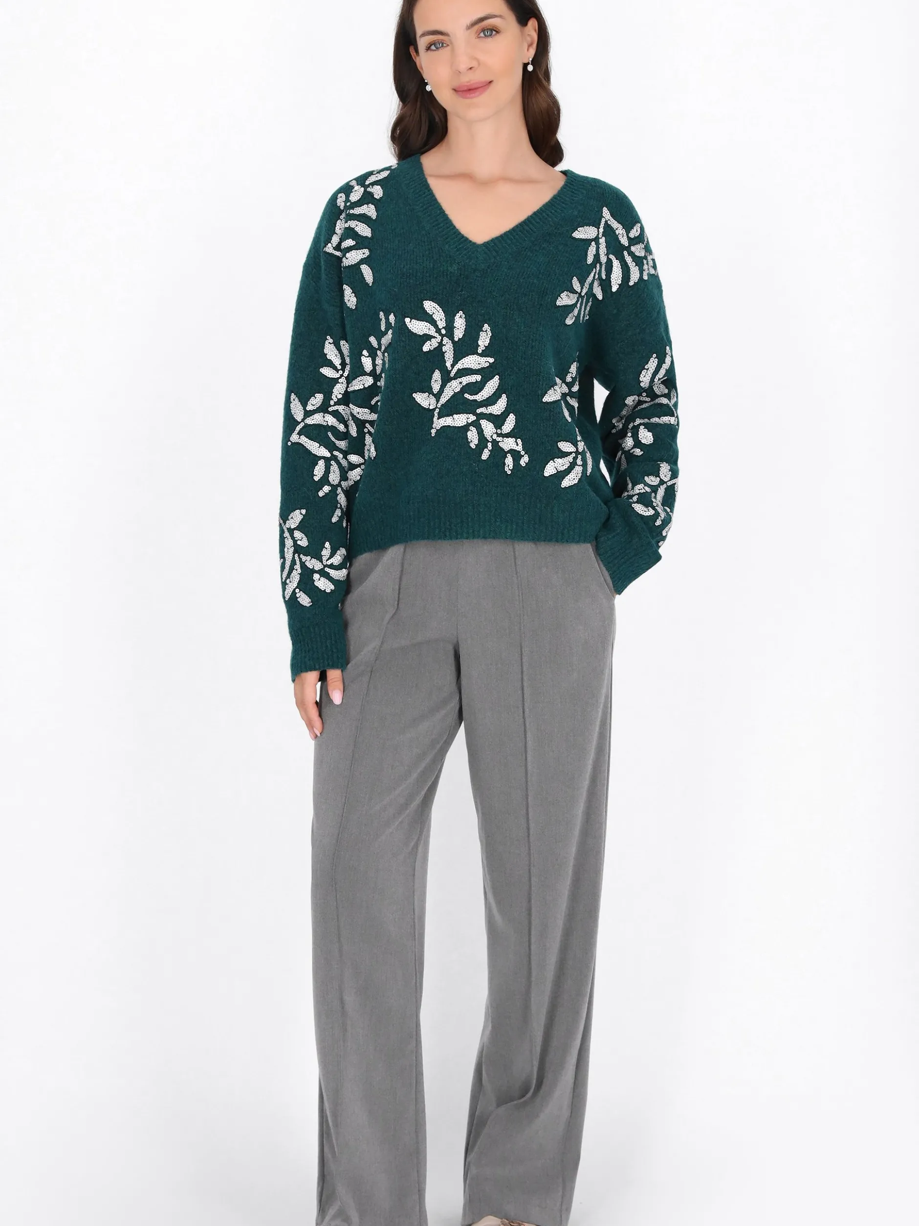 Usha Damen Pullover in grün