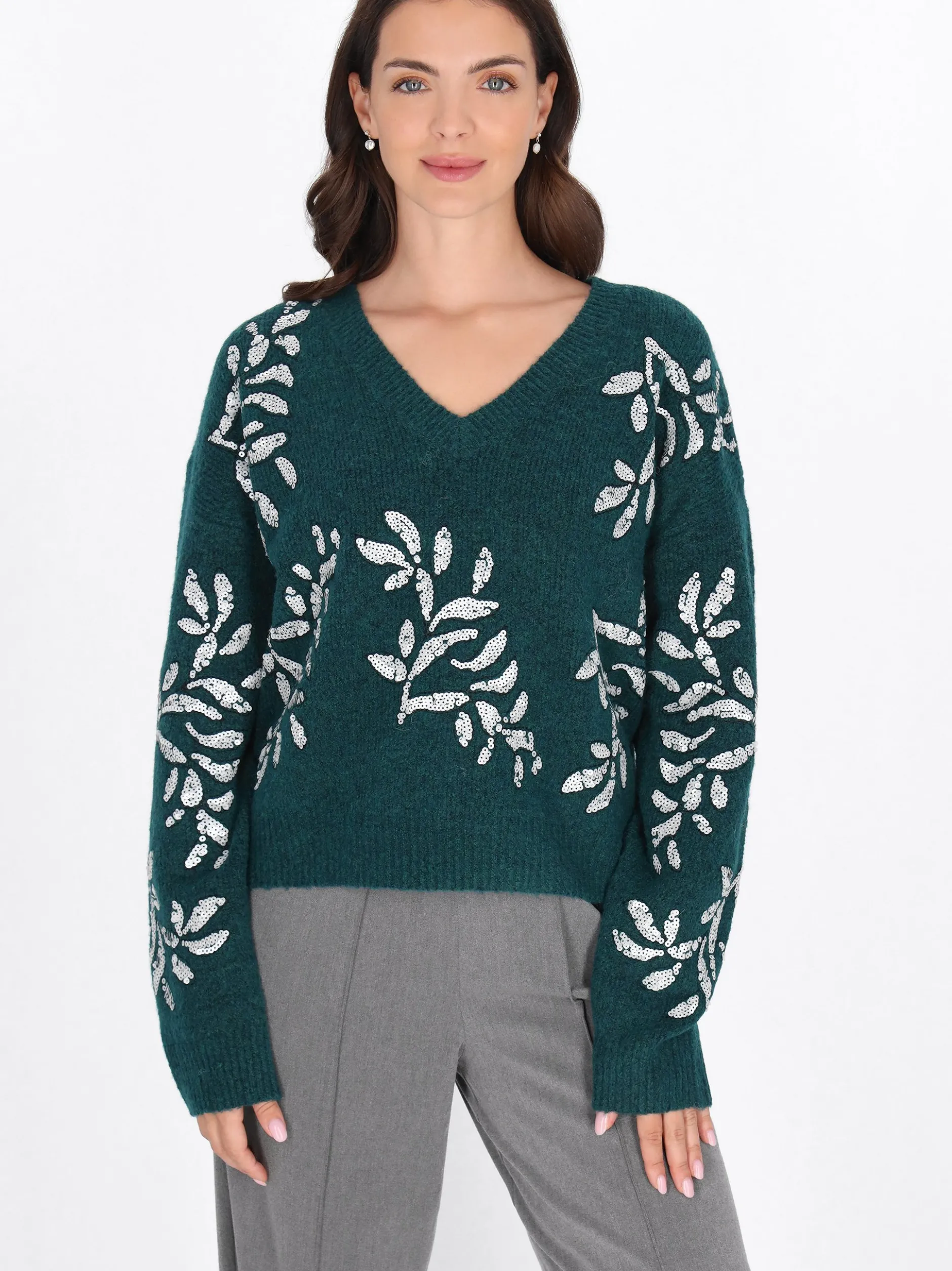Usha Damen Pullover in grün