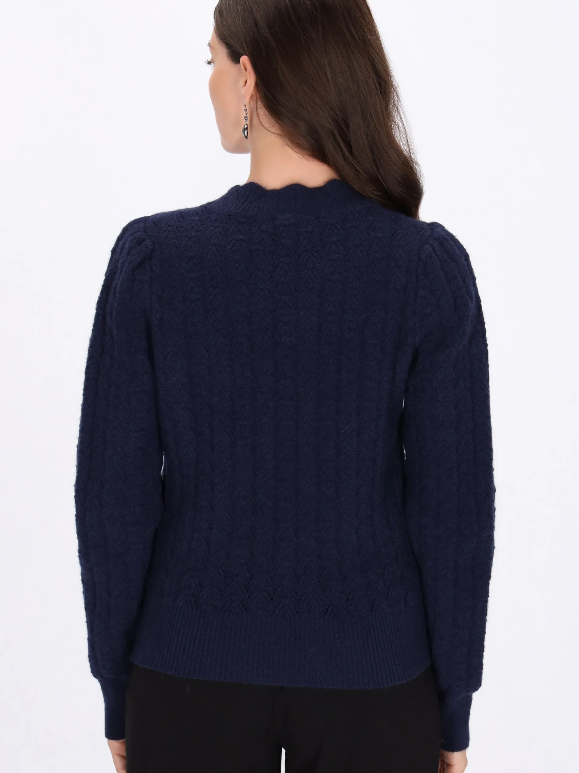 Usha Damen Pullover in marine - Ausschnitt: Rundhals