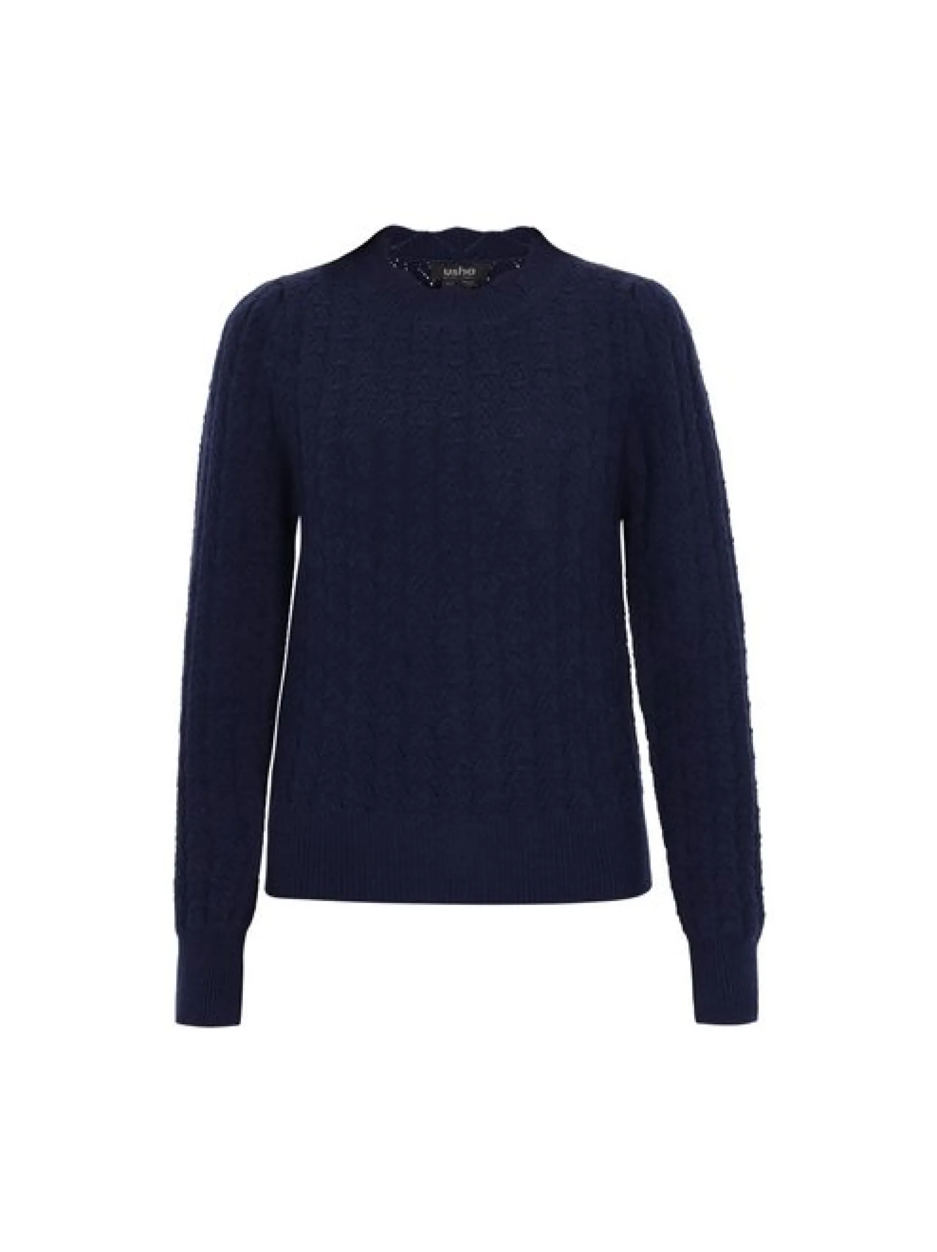 Usha Damen Pullover in marine - Ausschnitt: Rundhals