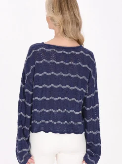 Usha Damen Pullover in marine - Ausschnitt: Rundhals