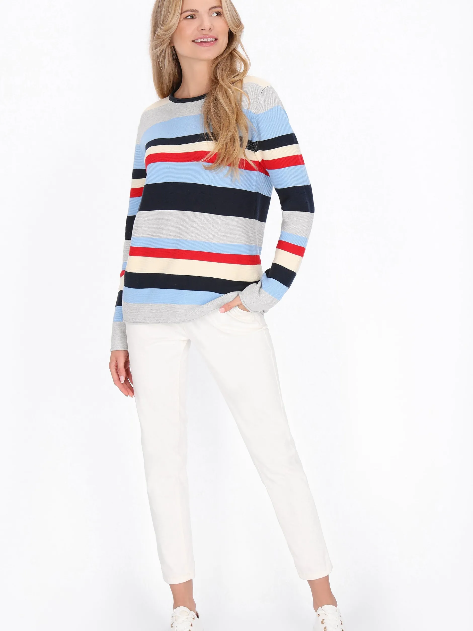 Usha Damen Pullover in marine - Ausschnitt: Rundhals