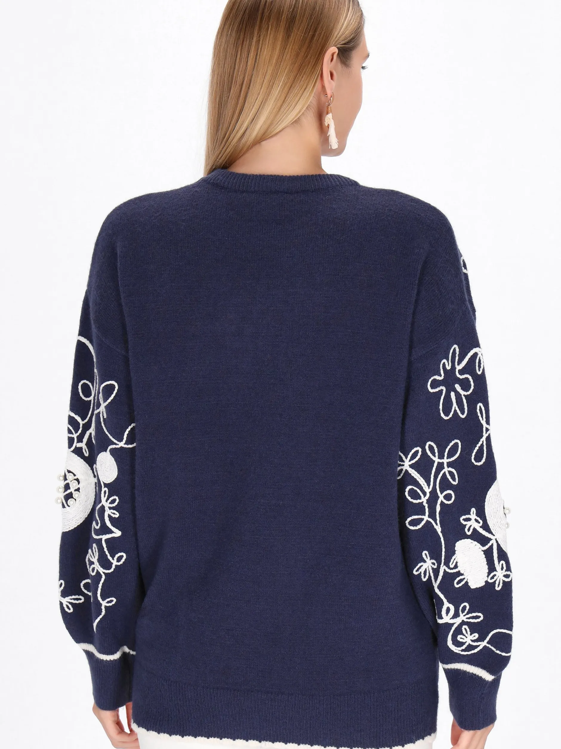 Usha Damen Pullover in marine - Ausschnitt: Rundhals