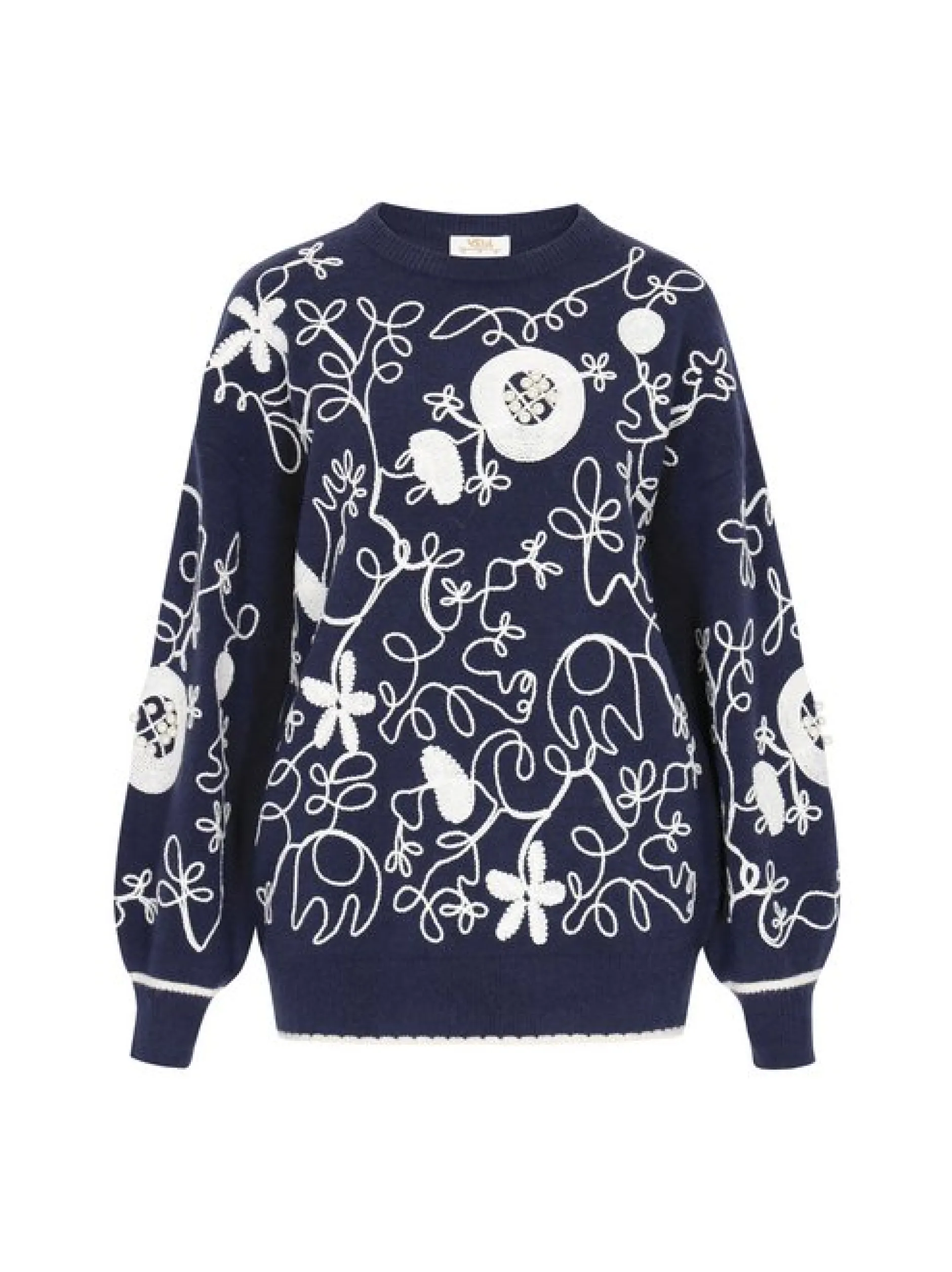 Usha Damen Pullover in marine - Ausschnitt: Rundhals
