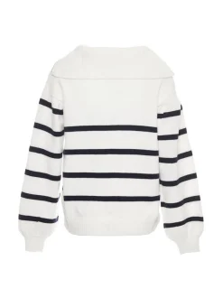 Usha Damen Pullover in marine - Ausschnitt: Troyerkragen