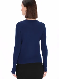 Usha Damen Pullover in marine - Ausschnitt: Rundhals