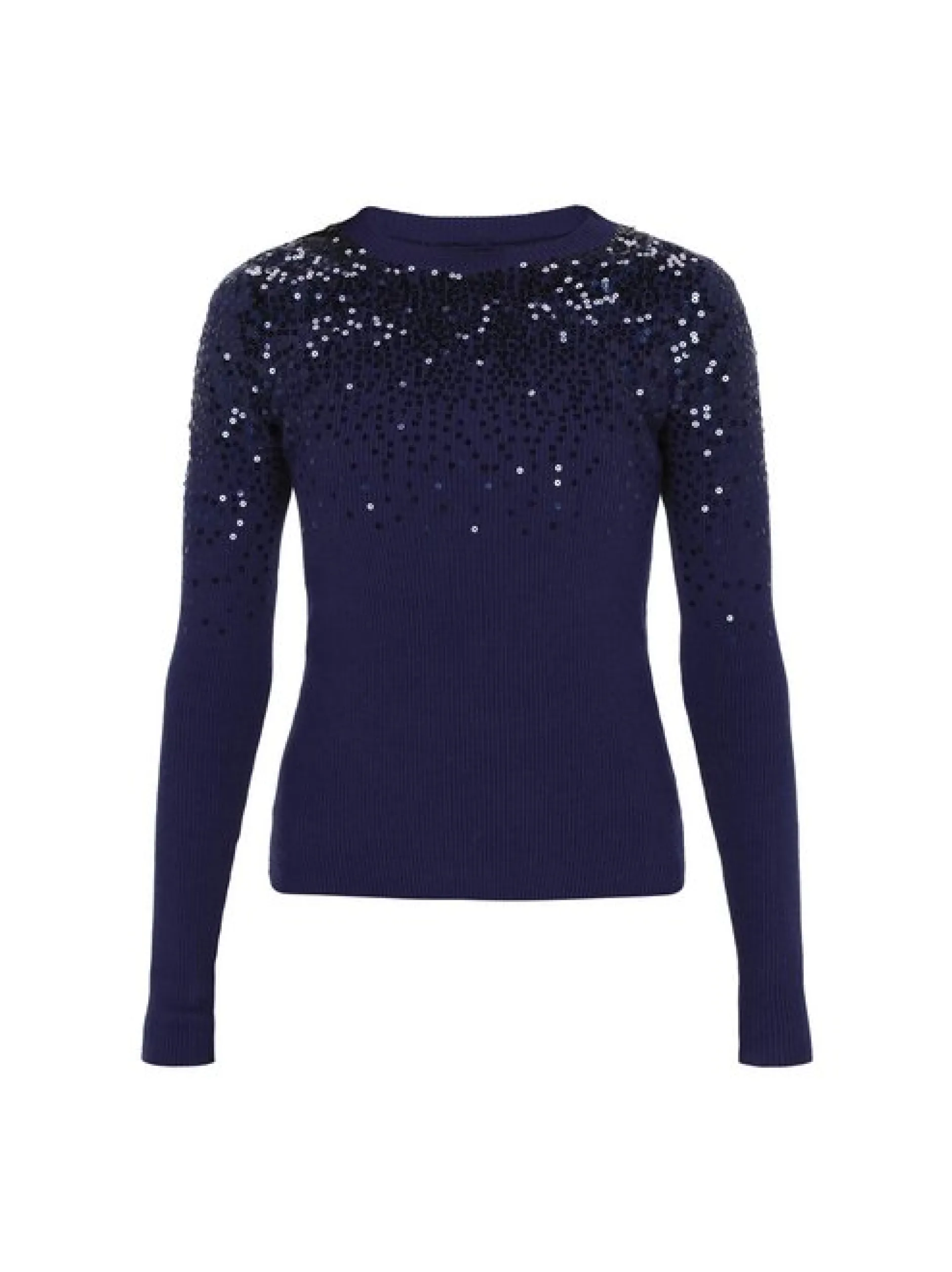 Usha Damen Pullover in marine - Ausschnitt: Rundhals
